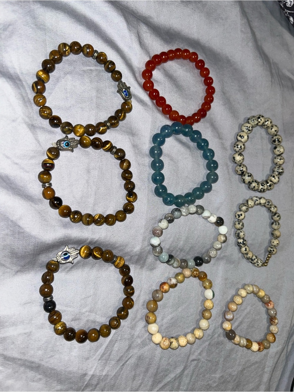 Bundle of 10 Crystal/ Stone/ Other Material Bracelets